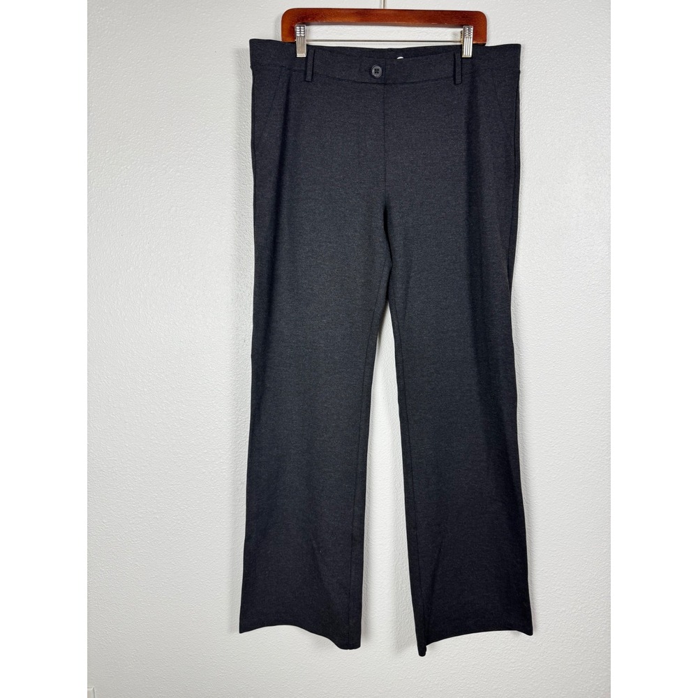 Betabrand Pants Womens 2XL Long Gray Dress Pant Yoga Straight Leg Stretch Tall